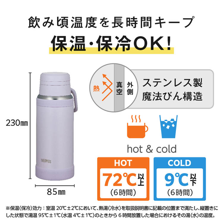 サーモス 真空断熱ケータイマグ 水筒 食洗機対応 0.75L ライトパープル