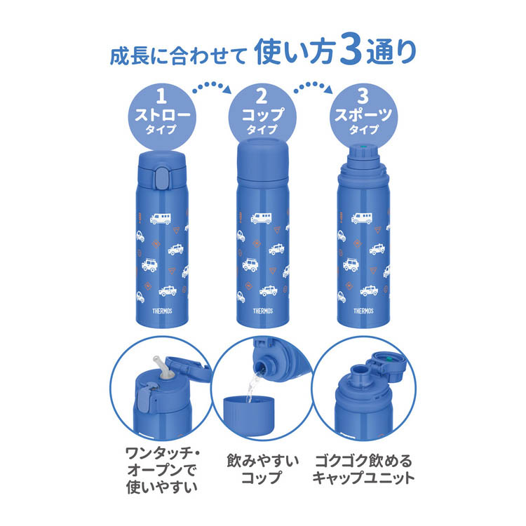 サーモス 真空断熱3ウェイボトル 食洗機対応 0.56L コバルトブルー FJW