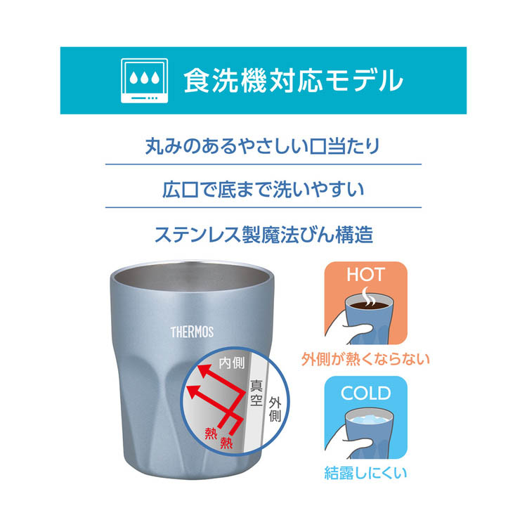 【新品未使用】サーモス 3個セット サーモス 真空断熱タンブラー 食洗機対応 0.3L ミスティブルー JTC-300