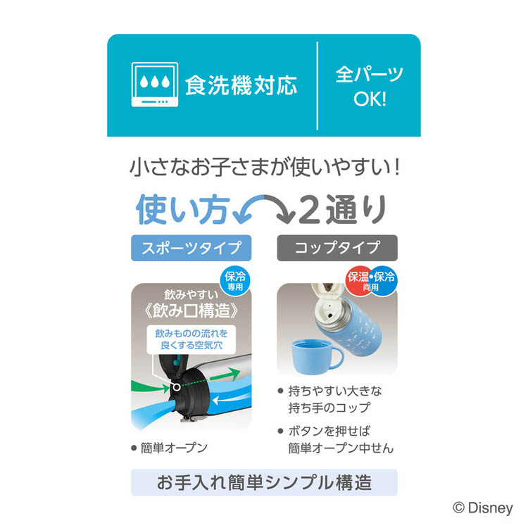 サーモス 真空断熱2ウェイボトル 食洗機対応 0.6L ブルーオレンジ FJJ