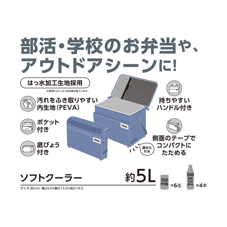 サーモス ソフトクーラー 5L ライトブルー RFD-0051 LB ( 1個
