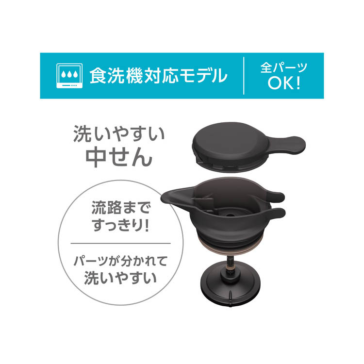 サーモス 食洗機対応 ステンレスポット 1.5L ダークグレー TTG-1500