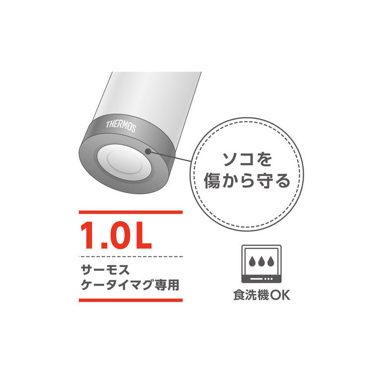 サーモス ケータイマグ用ソコカバー 1.0L用 ブラック APN-004 BK ( 1個