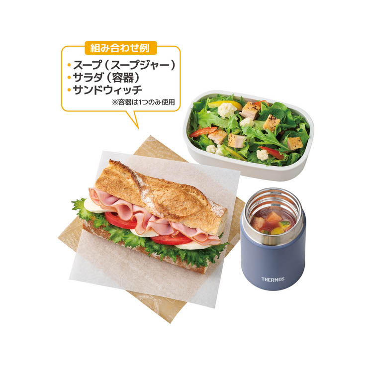 サーモス 食洗機対応 真空断熱スープランチセット 800ml グレー