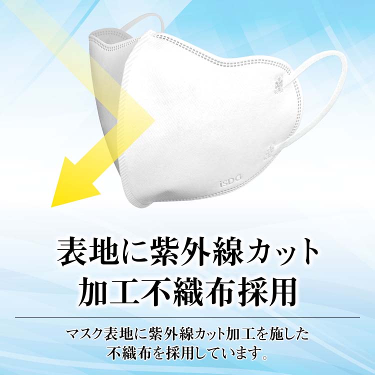 UV快適不織布マスク ホワイト 個包装 ( 7枚入 ) 紫外線カット UVカット