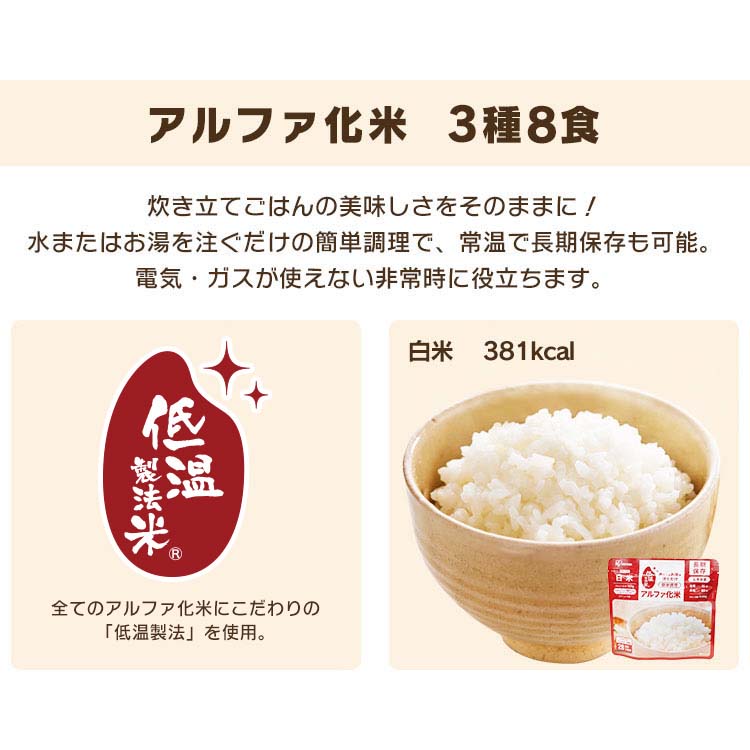 防災食 4種14食 3日分 主食セット ( 1セット ) 非常食 保存食 アルファ