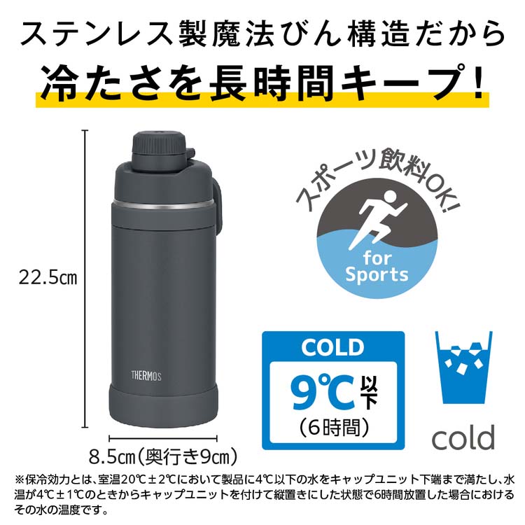 サーモス 真空断熱スポーツボトル 保冷専用 750ml マットブラック FJU サーモス 真空断熱スポーツボトル 保冷専用 750ml マットブラック FJU