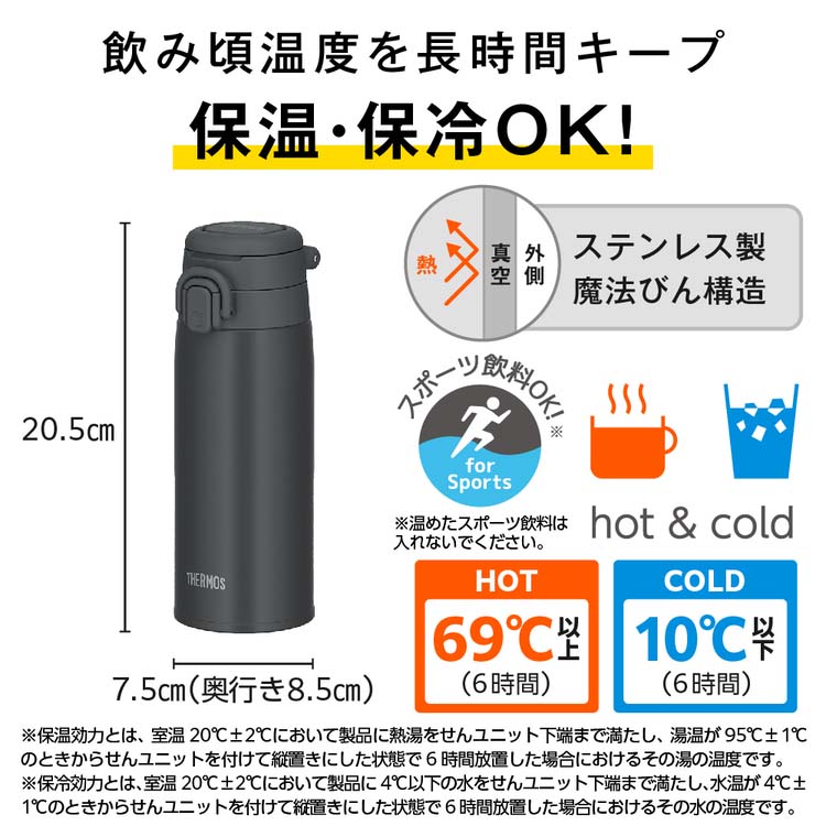 サーモス 真空断熱ケータイマグ キャリーループ付き 550ml チャコール