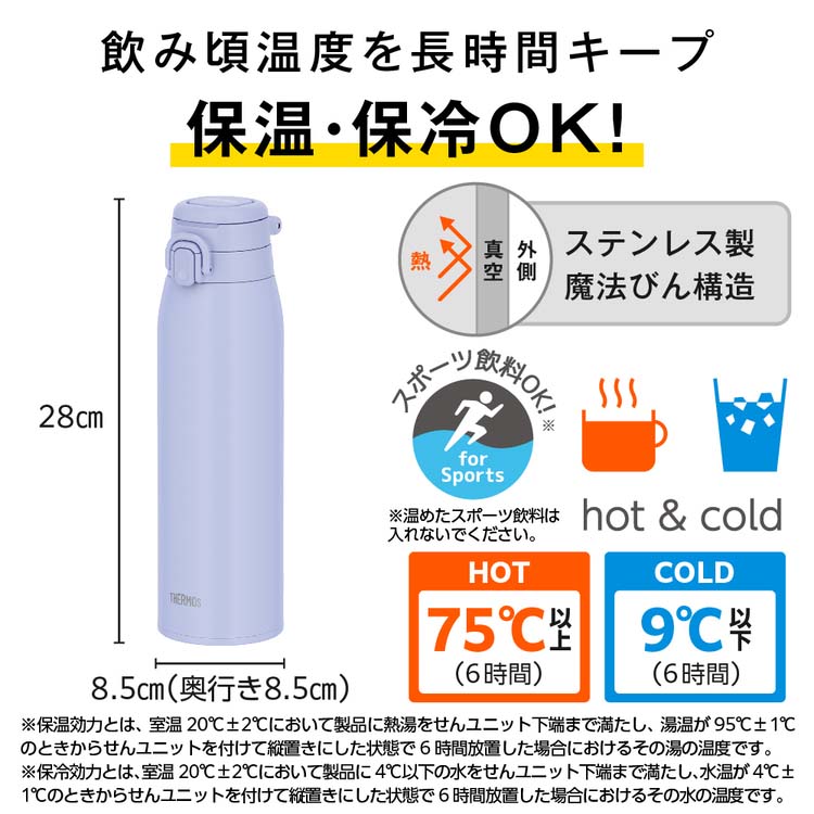サーモス 真空断熱ケータイマグ キャリーループ 1L ブルーラベンダー