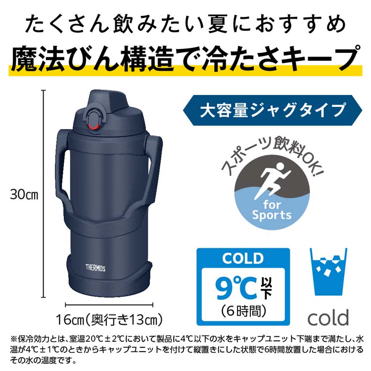 サーモス 真空断熱スポーツジャグ 2L ネイビー FJQ-2001 NVY ( 1個