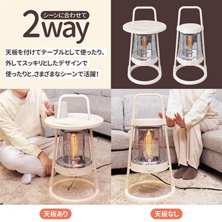 サンコー ちょい置きできる360度カーボンヒーター HTCABUHIV ( 1セット