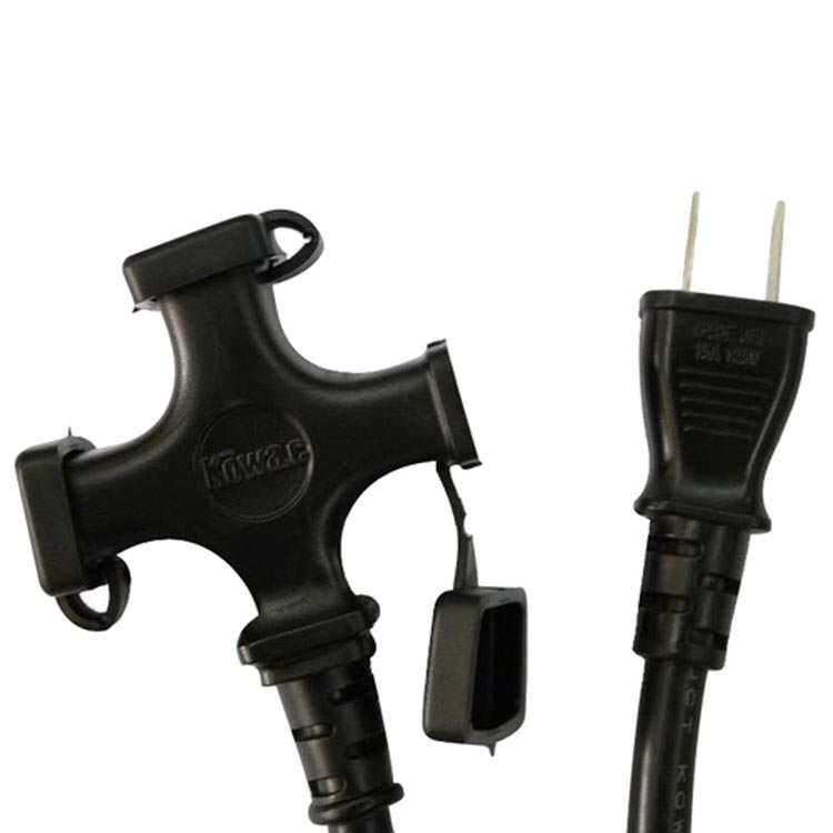 KOWA ソフトタイプ延長コード10m 15A 3口 屋内用 KM05-10 黒色