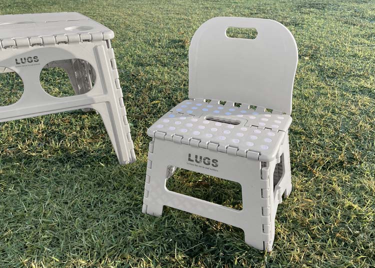 【新品】LUGS 折りたたみ式コンパクトテーブル＆チェア 2点セット グレー 楽天市場】LUGS 折りたたみ式コンパクトテーブル＆チェア 2点