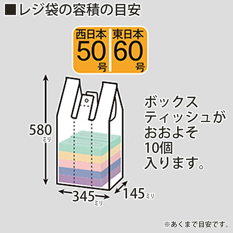 レジ袋 乳白色 東日本60号 西日本50号 厚さ0.018mm TE-50 ( 100枚入