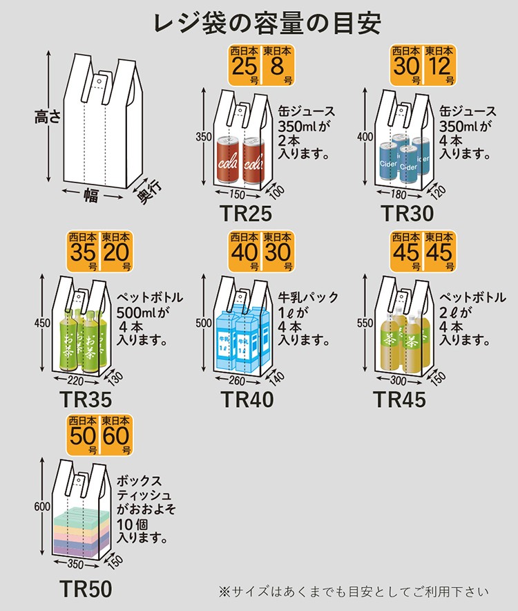 取っ手付 ゴミ分別用ポリ袋 白 TR45 ( 100枚入 ) : 爽快ドラッグ