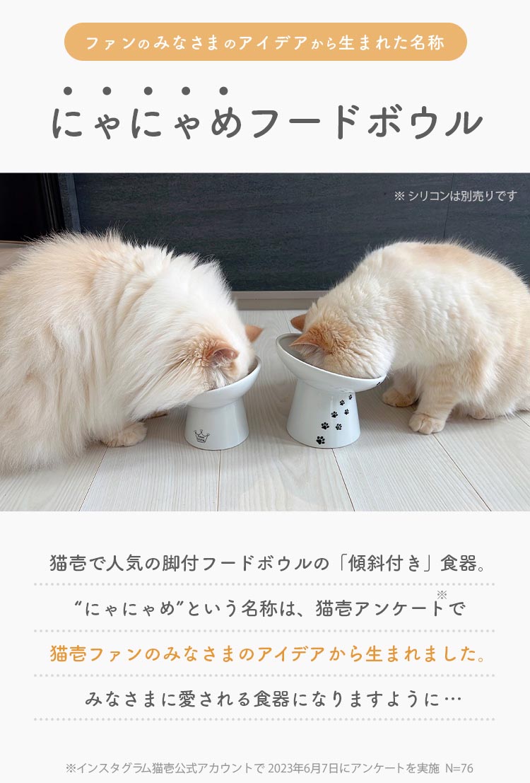 猫用 脚付にゃにゃめフードボウル ハイタイプ ( 1個 )/ 猫壱
