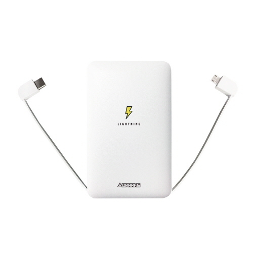 ディーパークス ケーブル内蔵型モバイルバッテリー 5000mAh 雷 DS9510