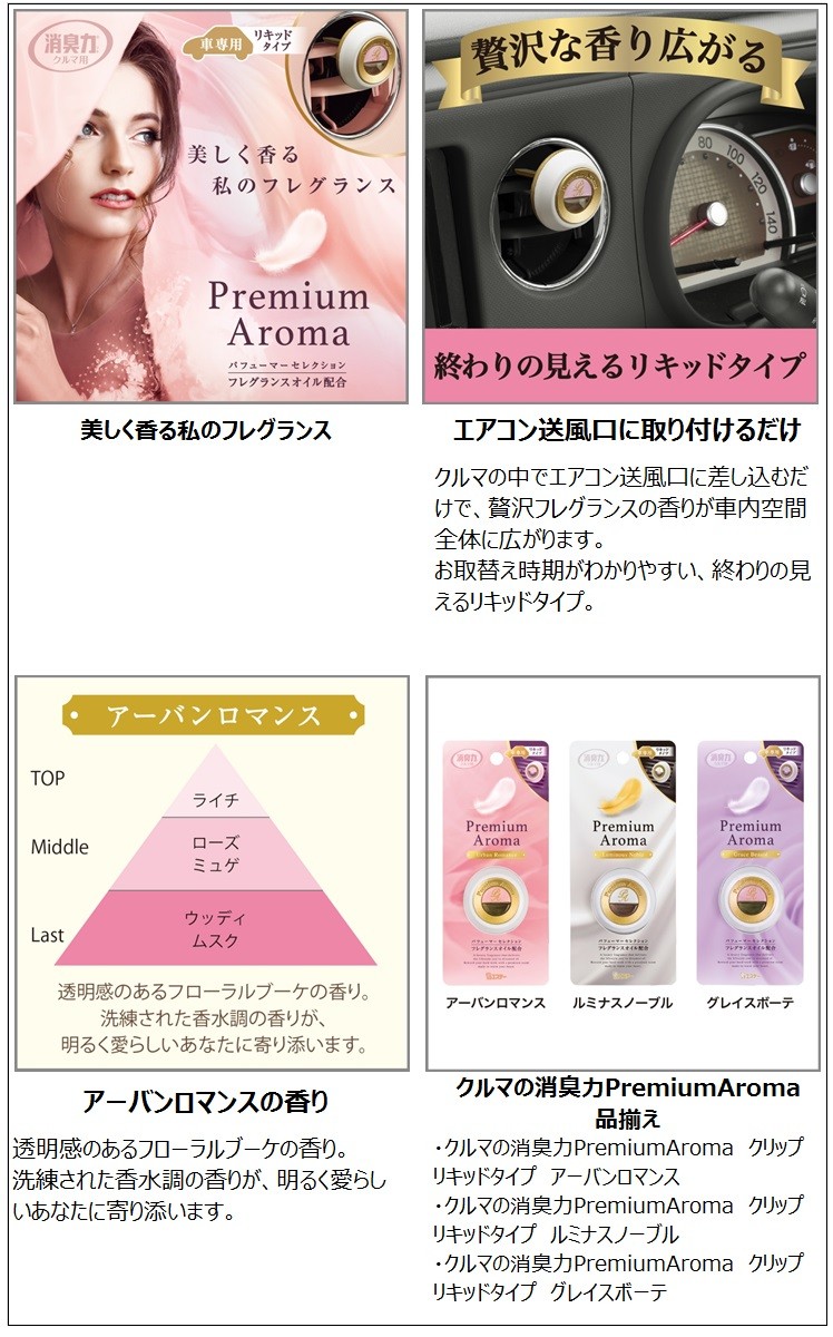 消臭力 プレミアムアロマ クリップ リキッドタイプ 消臭芳香剤 車用 アーバンロマンス 2 0ml 消臭力 爽快ドラッグ 通販 Yahoo ショッピング