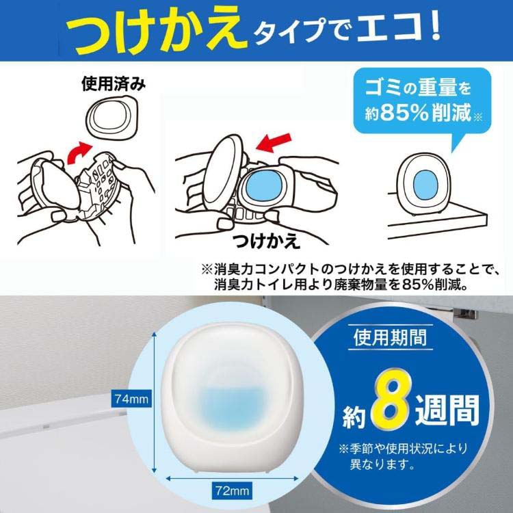 消臭力 コンパクト トイレ用 リフレッシュサボン 置き型 つけかえ ( 2