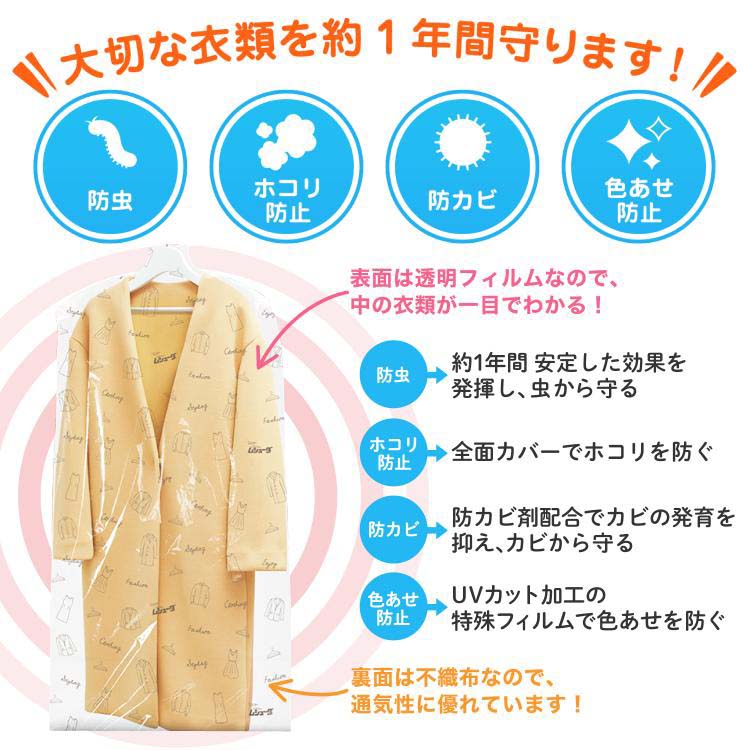 ムシューダ 防虫カバー 衣類用 防虫剤 1年間有効 衣類 コート ムシューダ 防虫カバー 衣類用 防虫剤 1年間有効 衣類 コート