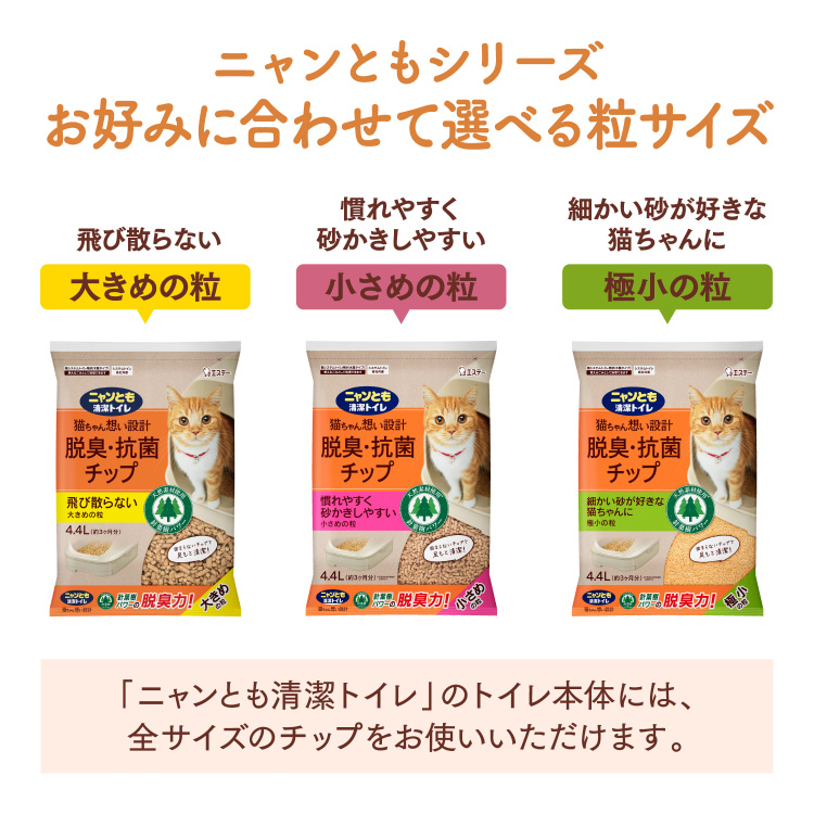 ニャンとも清潔トイレ 脱臭・抗菌チップ 小さめの粒 猫砂 ( 4.4L