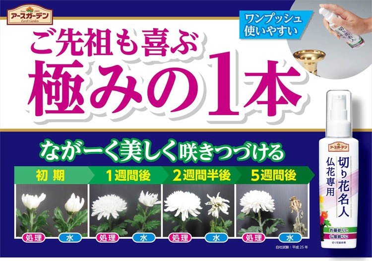 アースガーデン 切り花延命剤 切り花名人 仏花専用 ( 100ml )/ : 爽快
