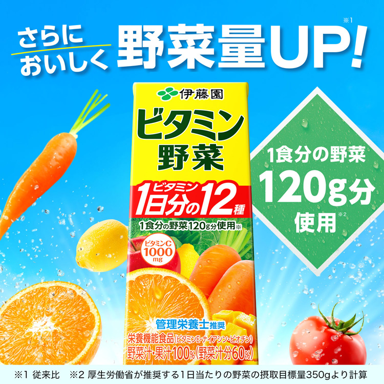 Amazon.co.jp: 伊藤園 ビタミン野菜 200ml 紙パック96本入【3～4