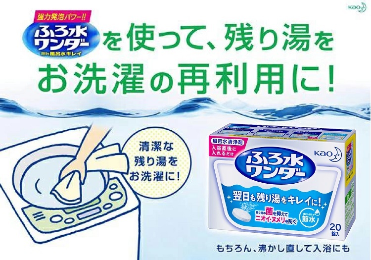 ふろ水ワンダー 風呂水洗浄剤 翌日も風呂水キレイ ( 20錠入