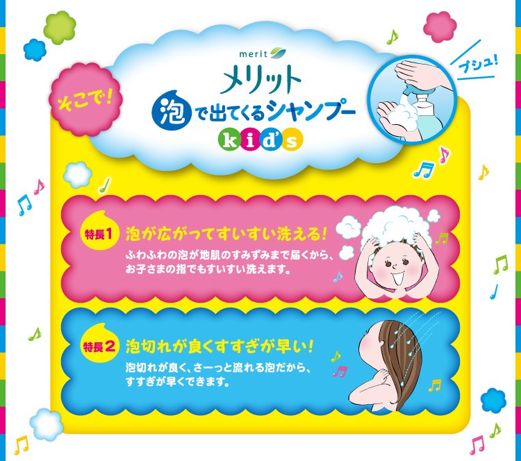 メリット 泡で出てくるシャンプー キッズ 本体 ( 300ml )/ メリット ( シャンプー 子ども 子供 泡 頭皮 地肌 ヘアケア ) : 4901301314536:爽快ドラッグ - 通販 - Yahoo!ショッピング