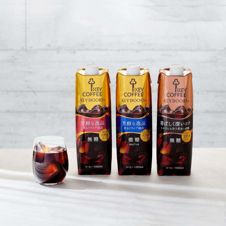 KEY DOORS+ リキッドコーヒー 深いコク 無糖 ( 1000ml×6本 )/ キー