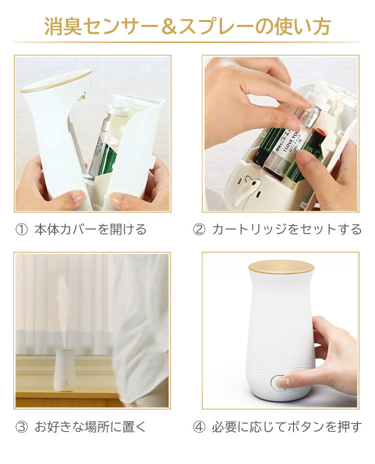 グレード 消臭センサー＆スプレー アロマソープの香り 本体