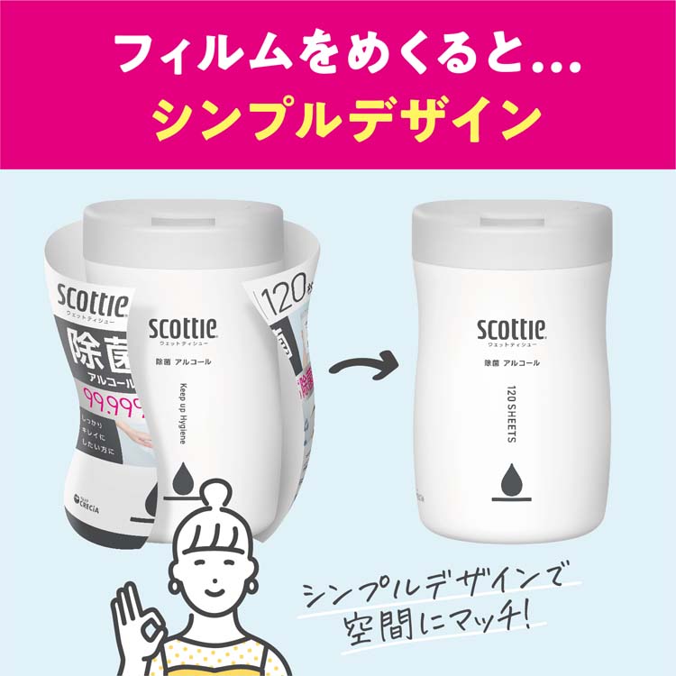 スコッティ ウェットティッシュ 除菌 アルコール 本体 ( 120枚