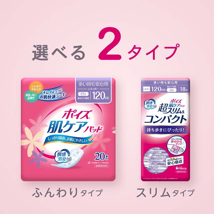 ポイズ 肌ケアパッド 超スリム＆コンパクト 多い時も安心用