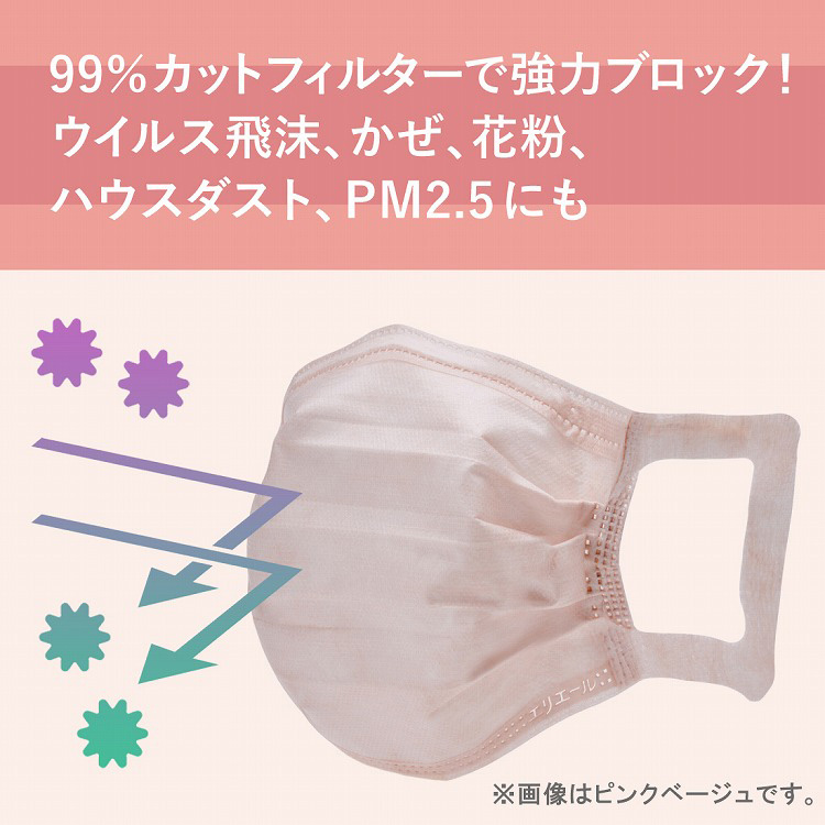 エリエール ハイパーブロックマスク エリカラ くすみピンク