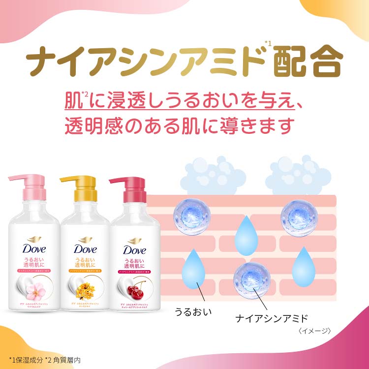 ダヴ ふわとろボディウォッシュ チェリー＆アプリコットミルク ポンプ