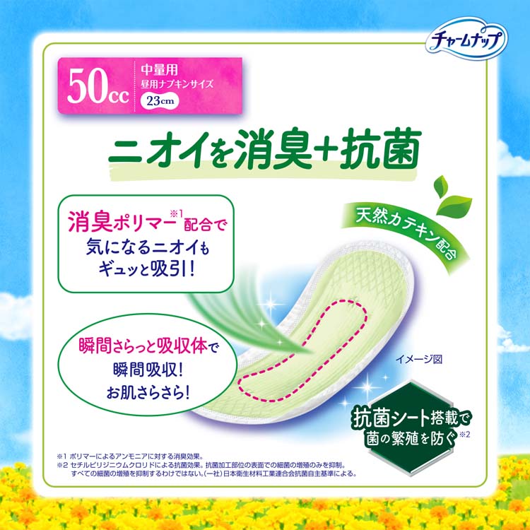 チャームナップ 中量用 消臭タイプ 女性用軽失禁パッド 23cm ( 34枚