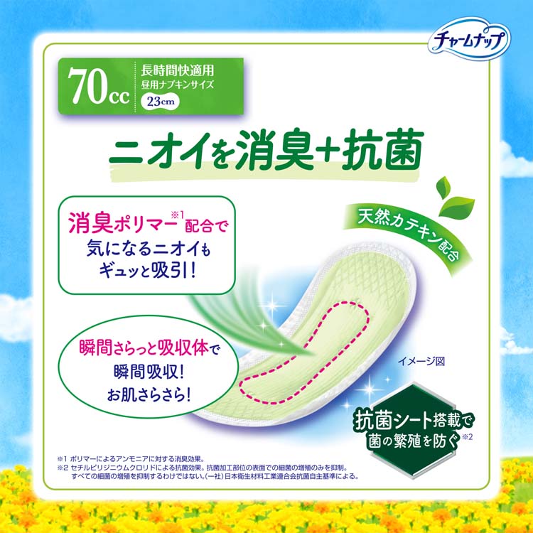 279【チャームナップ】長時間快適用 22枚入×32袋 チャームナップ 長時間快適用 消臭タイプ 女性用軽失禁パッド 23cm