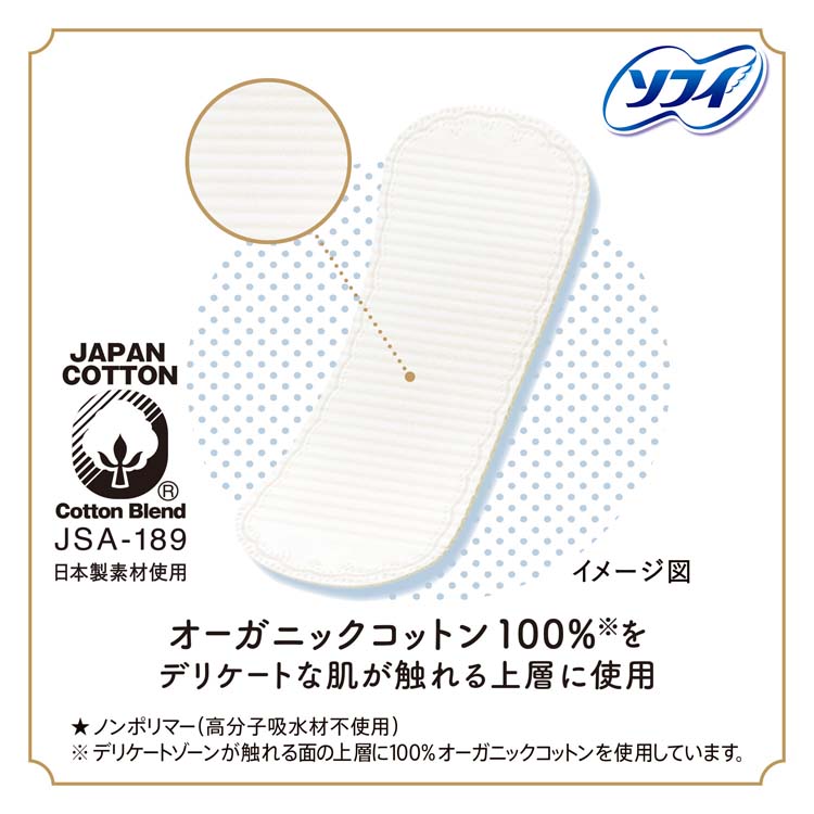 ソフィ おりものシート オーガニックコットン サボンの香り 14cm