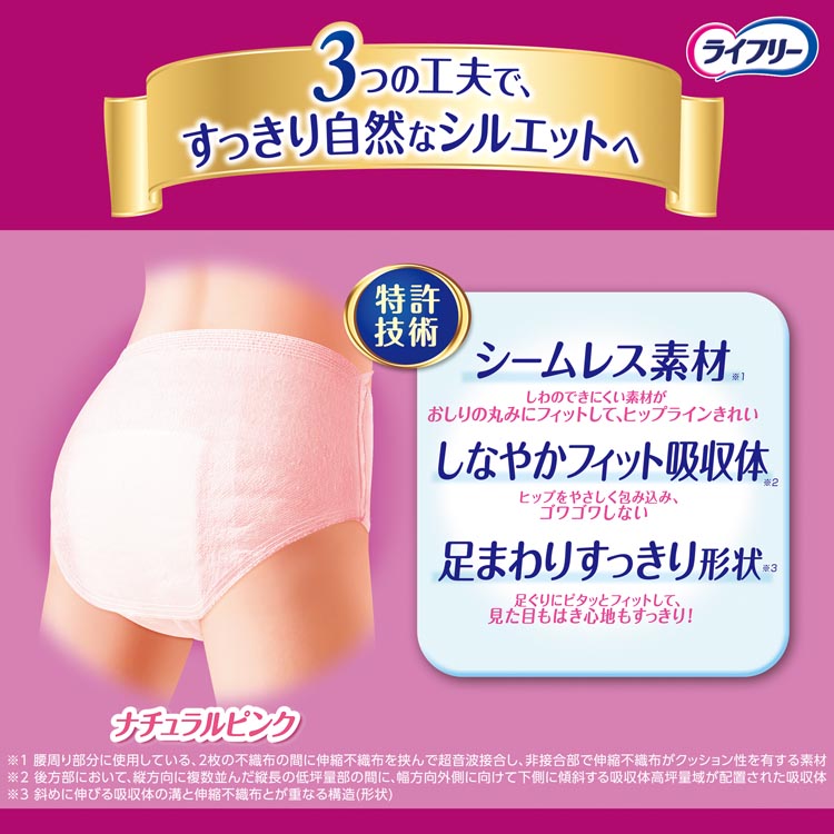 ライフリー ナチュラルピンク　mサイズ　すっきり　スタイルパンツ　超薄型 ライフリー すっきりスタイルパンツ ピンクM ( 20枚入