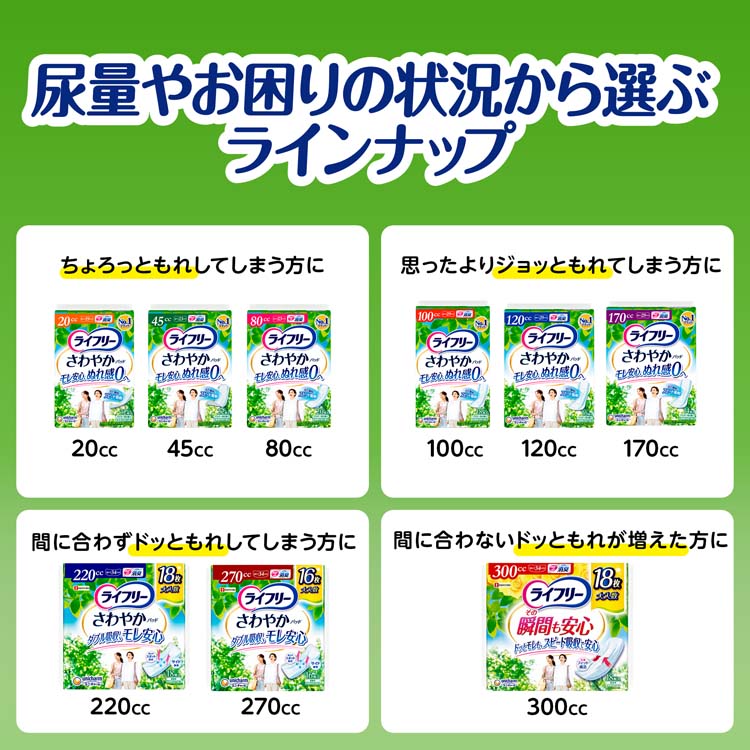 ライフリーその瞬間も安心300cc 女性用 尿ケアパッド 34cm ( 32枚入