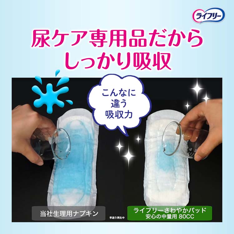 ライフリー さわやかパッド 80cc 女性用 尿ケアパッド 23cm ( 30枚入