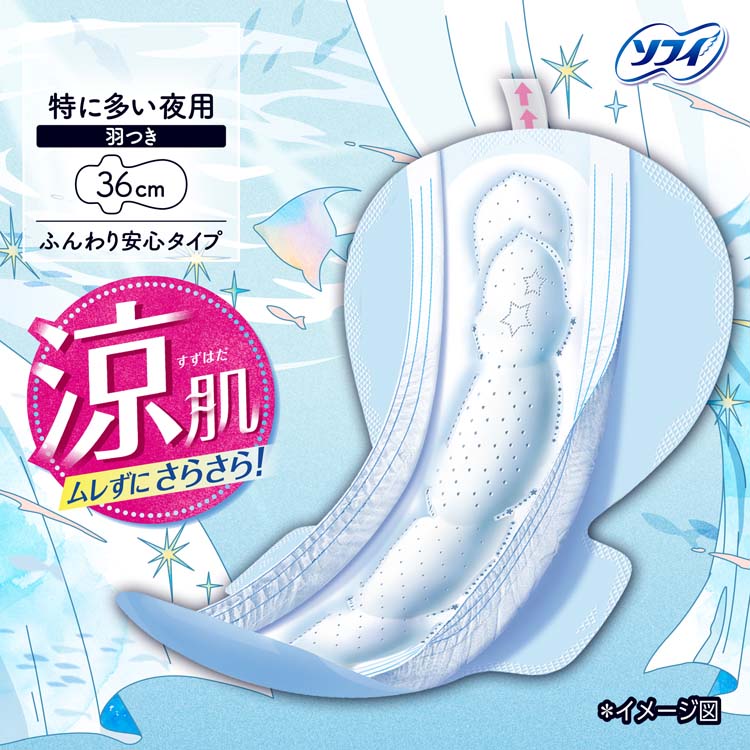 ソフィ 超熟睡ガード 涼肌 360 夜用 36cm 生理用ナプキン ( 20枚入