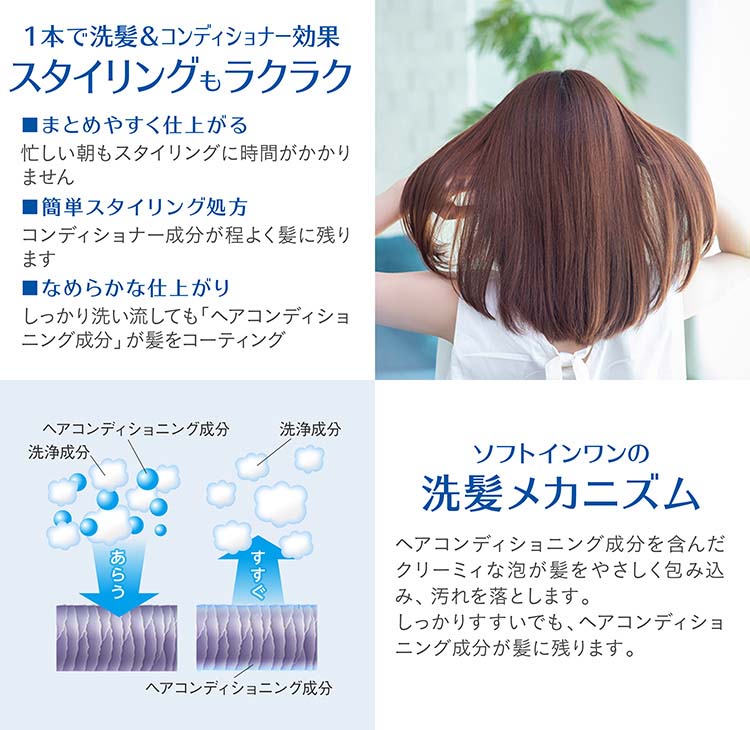 ソフトインワン シャンプー スッキリデオドラント 詰替 特大 ( 1150ml
