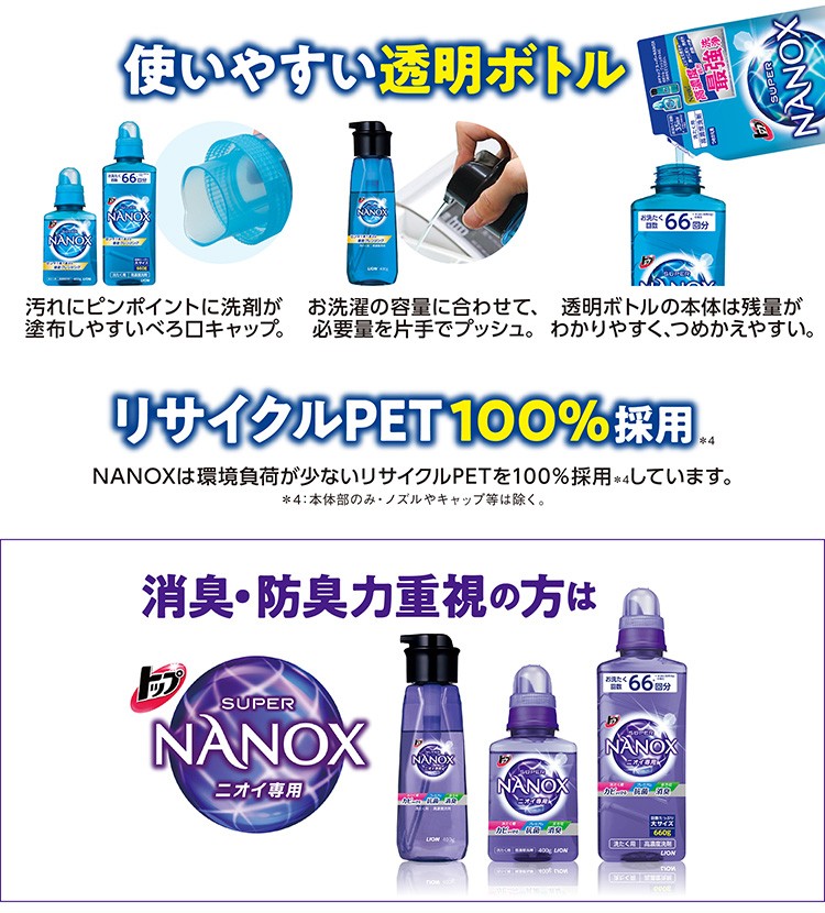 トップ スーパーナノックス 高濃度 洗濯洗剤 液体 本体 ( 400g )/ スーパーナノックス(NANOX)  :4903301306375:爽快ドラッグ - 通販 - Yahoo!ショッピング