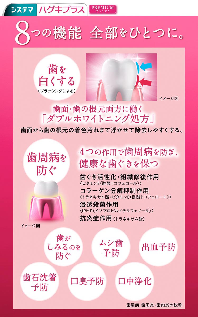 システマ ハグキプラス プレミアムハミガキ 美白 シルキーフローラル