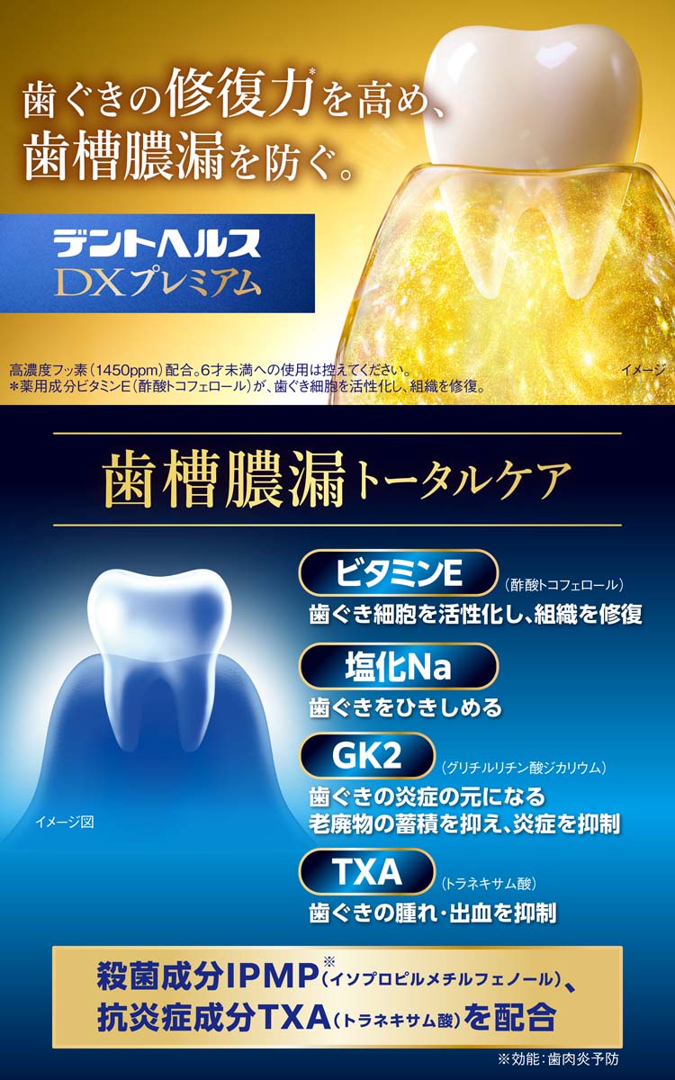 デントヘルス薬用ハミガキDXプレミアム ( 90g )/ デントヘルス : 爽快