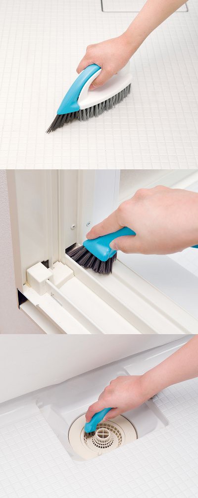 3ウェイ親子ブラシ ( 1セット )/ レック ハンディブラシ 風呂掃除 溝