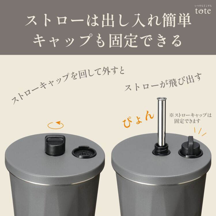 和平フレイズ トート ストロー付2Wayタンブラー 570ml チャコール RH