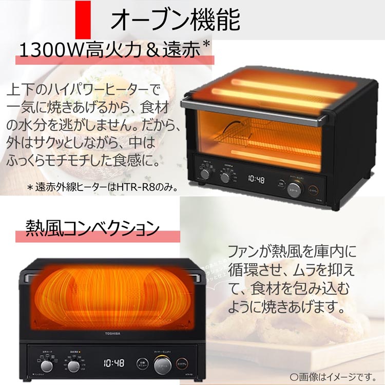 東芝 オーブントースター 4枚焼き 温度調節機能 自動メニュー HTR-R8(K