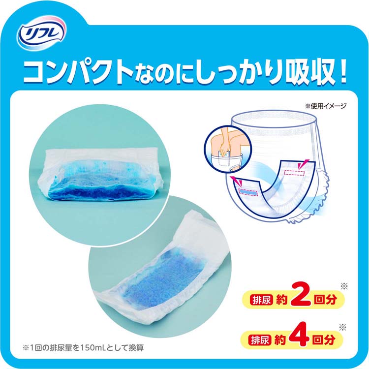 リフレ ひとりで簡単装着 紙パンツ用パッド 2回吸収 ( 72枚入 )/ 尿